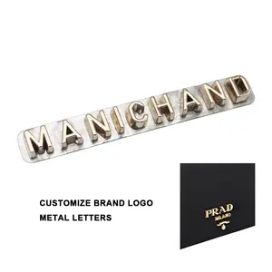 Customize Brand Logo Metal Letters OEM ODM Separate Metal Logo Alphabets Branded Metal Mark For Bags And Garments