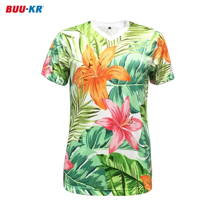 2022 Buker New Release Flower Tree Leaves Pattern From Tai Land Original Oversize T Shirt For Men