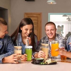 Eco-Friendly 32Oz 40Oz <b>Glass</b> Drinkware Sublimation Clear Frosted Tumbler <b>Mugs</b> <b>With</b> <b>Handle</b> Premium Quality Sustainable Product - Product Image 5