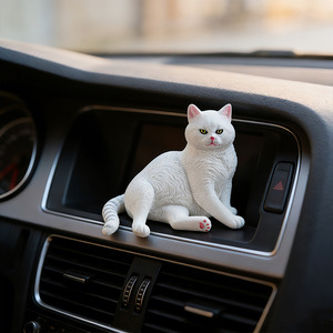 Set de Modelos de Gatos Realistas para Niños, Gato Amarillo, Gato de Cola Corta, Gatito Blanco y Negro, Decoración de Escritorio, Modelos de Animales - Product Image 5