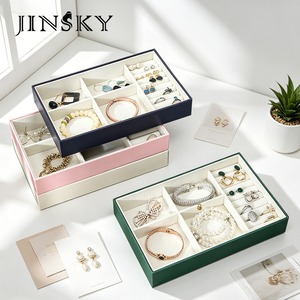 JINSKY Portable Travel Jewelry <b>Box</b> Organizer For Earrings Necklaces Rings And Other <b>Small</b> Accessories Gift <b>Box</b> For Women - Product Image 6