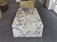 SH STONE Pierre Naturelle Italie Calacatta Viola Table Basse En Marbre Table Basse Haut De Gamme Socle En Marbre Table Centrale Moderne De Luxe
