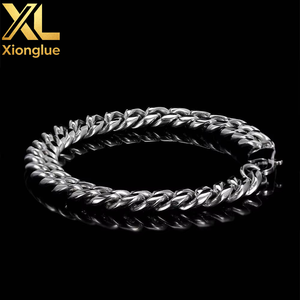 Bracelet en acier inoxydable Hop Jewelry, plaqué or 18 carats PVD, chaîne cubaine Miami, cadeau pour homme, vente en gros - Product Image 2