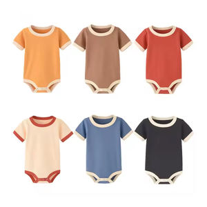 BOTTCOOLA <strong>Baby</strong> Romper Wholesale Custom 100% Cotton Fiber Pajamas Onesie Siamese Infant Short Sleeve Newborn Tights <strong>Bodysuit</strong> - Product Image 1