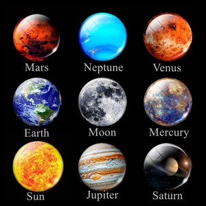 Système solaire planète néptune, Venus, <span class=keywords><strong>lune</strong></span>, terre, Jupiter, Mars, saturne, Uranus, mercure, soleil, Art, collier pendentif en bois naturel - Product Image 3