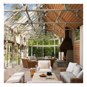 Fuson Prefab Victoriaanse Serre Glazen Huis Bovenraam Aluminium Tuin Aluminium Frame Buiten Gehard Glas Modern Modern Vill - Product Image 1