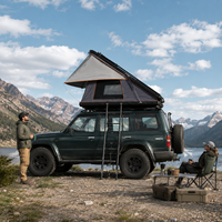 Outdoor Camping Dreieckiges Hartschalen-Dachzelt aus Aluminium mit Leiter für SUV 4x4 Dachzelt