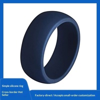 Bague en silicone incurvée de 8,7 mm de large, design minimaliste, mode européenne et américaine, bleu pour homme