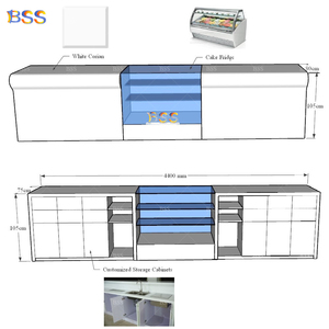 Mostrador de Cafetería Art Espresso, Mostrador de <span class=keywords><strong>Bar</strong></span> Comercial Moderno Personalizado para Restaurante, en Venta, Mostrador de Café y Té Elegante de la Mejor Calidad - Product Image 2