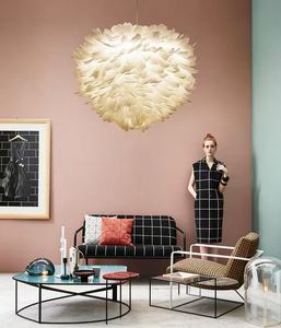 <span class=keywords><strong>Plafonnier</strong></span> LED décoratif moderne à télécommande, haute luminosité, en fer, blanc, rouge, jaune, noir, luminaire suspendu simple en forme de <span class=keywords><strong>plume</strong></span> - Product Image 2