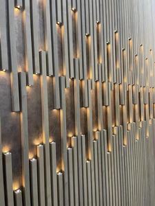 Tùy chỉnh nội thất WPC rãnh Panel tường WPC Panel tường LED ánh sáng thông minh điều khiển từ xa - Product Image 3