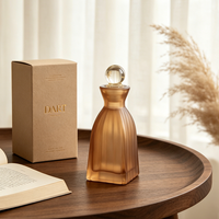 Flacon de parfum en cristal cannelé haut de gamme, style français, vide, en verre conique, pour la vente en gros, idéal pour les diffuseurs d'ambiance personnalisés.
