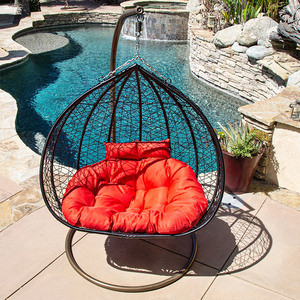 Vendita calda di mobili da giardino esterni in vimini in vimini balcone appeso uovo sedia Patio <span class=keywords><strong>altalena</strong></span> con supporto - Product Image 5