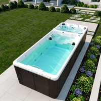 Modernes Design BG-6607 Umweltfreundlicher Surf-Swim-Spa-Pool für Hotels mit Balboa-System, Fünf-Sitzer-Massagebereich, Vier-Sitzer-Trennbereich