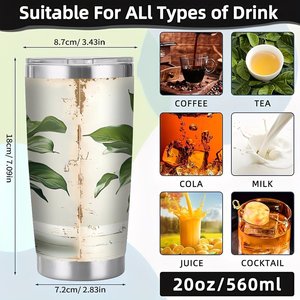 Vaso Natural de 20 oz en Tonos Tierra con Laterales Plateados - Product Image 6