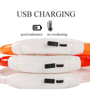 Collier de <span class=keywords><strong>chien</strong></span> à lumière LED découpable étanche nuit sécurité collier lumineux pour animaux de compagnie collier de chiot en Nylon réfléchissant - Product Image 2