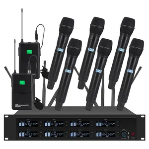 ERZHEN Choir Microphone Professional UHF 8-channel Handheld Wireless Microphone System For Stage Bands And Church Worship