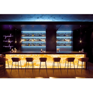 Design di lusso sinterizzato in pietra <span class=keywords><strong>Bar</strong></span> piano traslucido pietra LED bancone decorazione per DJ Club - Product Image 2