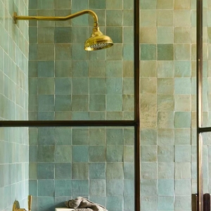 Làm bằng tay Ma-rốc gạch đất sét màu xanh 10x10cm zellige gạch 4x4 inch phòng tắm và nhà bếp nền gạch đất nung - Product Image 5