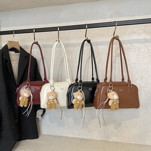Sac à <span class=keywords><strong>bandoulière</strong></span> élégant pour <span class=keywords><strong>femme</strong></span> en similicuir souple à motif pierre, avec fermeture éclair et <span class=keywords><strong>bandoulière</strong></span> portable, sac à main tendance - Product Image 4