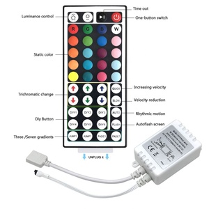 DC12V 6A 3x2A 44Key Mini IR Remote <strong>RGB</strong> <strong>LED</strong> <strong>Controller</strong> for Flexible Tape SMD3528 5050 <strong>RGB</strong> <strong>LED</strong> Strip Light - Product Image 2