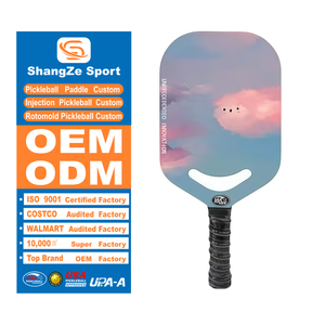 Raquette <span class=keywords><strong>de</strong></span> pickleball Shangze Custom Factory, noyau en mousse EPP, nid d'abeilles en fibre <span class=keywords><strong>de</strong></span> carbone, 16 mm, sans bordure, entraînement et compétition, approuvée USAPA - Product Image 1