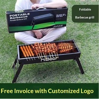 Barbecue au charbon de bois pliable portable avec pieds pliants, barbecue d'extérieur pour le camping, les pique-niques, le jardin et les barbecues en famille