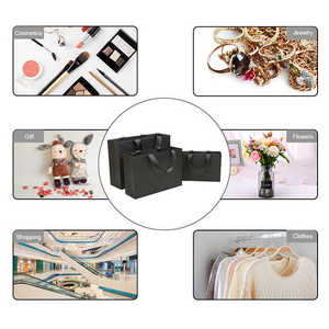 Bolsas de regalo de papel impresas personalizadas pequeñas de lujo al por mayor con asa de cinta para embalaje de joyas - Product Image 6