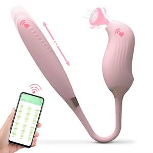 Vibrador de succión de pezón, masajeador de senos <span class=keywords><strong>2</strong></span> en 1, vibrador de succión de clítoris rosa de punto G dual para mujeres, nuevos juguetes sexuales, Consolador - Product Image 1