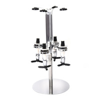 Distributeur de boissons alcoolisées suspendu en aluminium pour 4 bouteilles de vin Distributeur vertical rotatif de liqueur Verseur Rack Color Box Sliver 4 Piece 8pcs