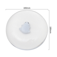 Tapis de Souris et Clavier Gaming en Silicone Transparent Anti-Radiation, Motif Cristal Cartoon Ambre Kawaii, Résistant à l'Eau