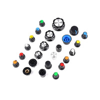 Bouton de potentiomètre personnalisé CNC à axe cannelé de 6 mm - Capuchon de volume coloré en plastique et aluminium pour potentiomètre de 6 mm, boutons d'axe