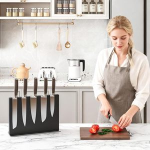 Double-sided Black Wood & <b>Acrylic</b> Eco-Friendly Magnetic Knife Holder Magnetic Knife <b>Block</b> Stand Kitchen Organizer - Product Image 6