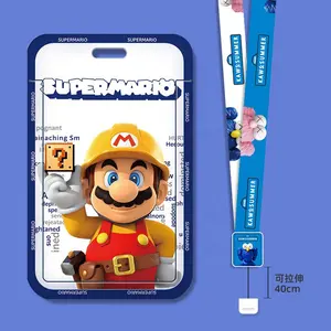 DL5690 New Arrival Mario Bros Lanyard Luigi Key Chain Anime Kuba Bowser Lanyard with card holder