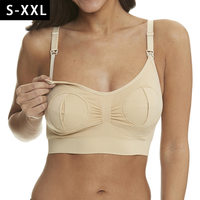 Soutien-gorge d'allaitement et de pompage tout-en-un sans couture, sans fil, mains libres, respirant, avec logo personnalisé, en gros, OEM, en stock