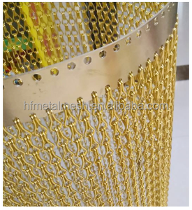 Colorful Woven Aluminum Chain Link <b>Mesh</b> <b>Screen</b> Curtain with Bending & Cutting Services for Hotels and Restaurants - Product Image 1