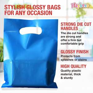 光沢 カラー プラスチック バッグ抜き手 ハンドル 付き - Product Image 4