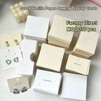 Cartes à bijoux personnalisées en papier vanille de qualité supérieure en stock pour l'emballage et la présentation de boucles d'oreilles, colliers, pinces à cheveux et élastiques à cheveux