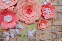 Dekorasi Bunga Kertas HKH 5 Buah Bunga Peony Kertas Merah Muda 3D