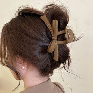 Gift Matte-textured Crystal Bow Tie Ribbon Hair <b>Clip</b> for Women 2024 New Elegant Handmade Back Updo Hair Accessory - Product Image 5