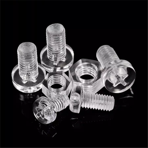 Polycarbonate <b>Screw</b> PC PP PA Transparent Acrylic Metric Fine Thread <b>M4</b> M5 M6 X 20mm 40mm Bolts and Nuts - Product Image 2