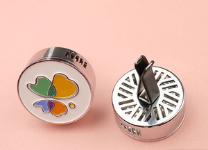 Multi Color Round Metal <strong>Car</strong> Vent Clip Solid Perfume Holder Hollow Breathable <strong>Car</strong> Air Freshener Container Custom Logo Wholesale - Product Image 4