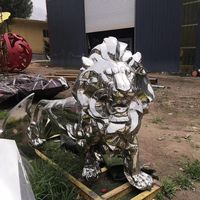 Statue d'animal abstrait grandeur nature en acier inoxydable pour décoration extérieure, personnalisable, vente en gros d'usine
