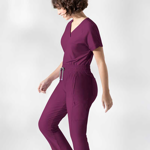 Bestex set seragam gosok kerah V, set celana Scrub celana lurus leher V untuk perawatan dokter rumah sakit, <span class=keywords><strong>Salon</strong></span> kecantikan - Product Image 3