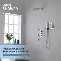 Robinet de douche thermostatique en laiton avec jet de pulvérisation, montage mural, pour appartement, design moderne