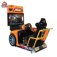 Machine de jeu d'arcade de course en duo connectée et à monnayeur, simulateur de conduite compétitif