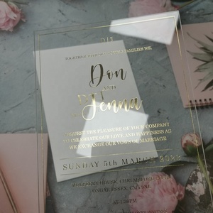 <strong>Free</strong> Sample Clear Gold Foil Custom Design Paper <strong>Invitation</strong> Card Wedding <strong>Invitations</strong> with Envelope - Product Image 2