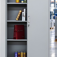 Armoire de bureau en acier gris verrouillable pour documents et dossiers