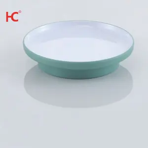 Louça de melamina de duas cores personalizada direto da fábrica, prato oval clássico para restaurante feito na China, inquebrável