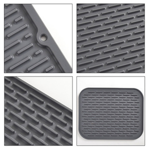 Tapis en silicone écologiques classiques personnalisés pour comptoir de cuisine, dessous de plat résistants à la chaleur, tapis de séchage lavables - Product Image 4